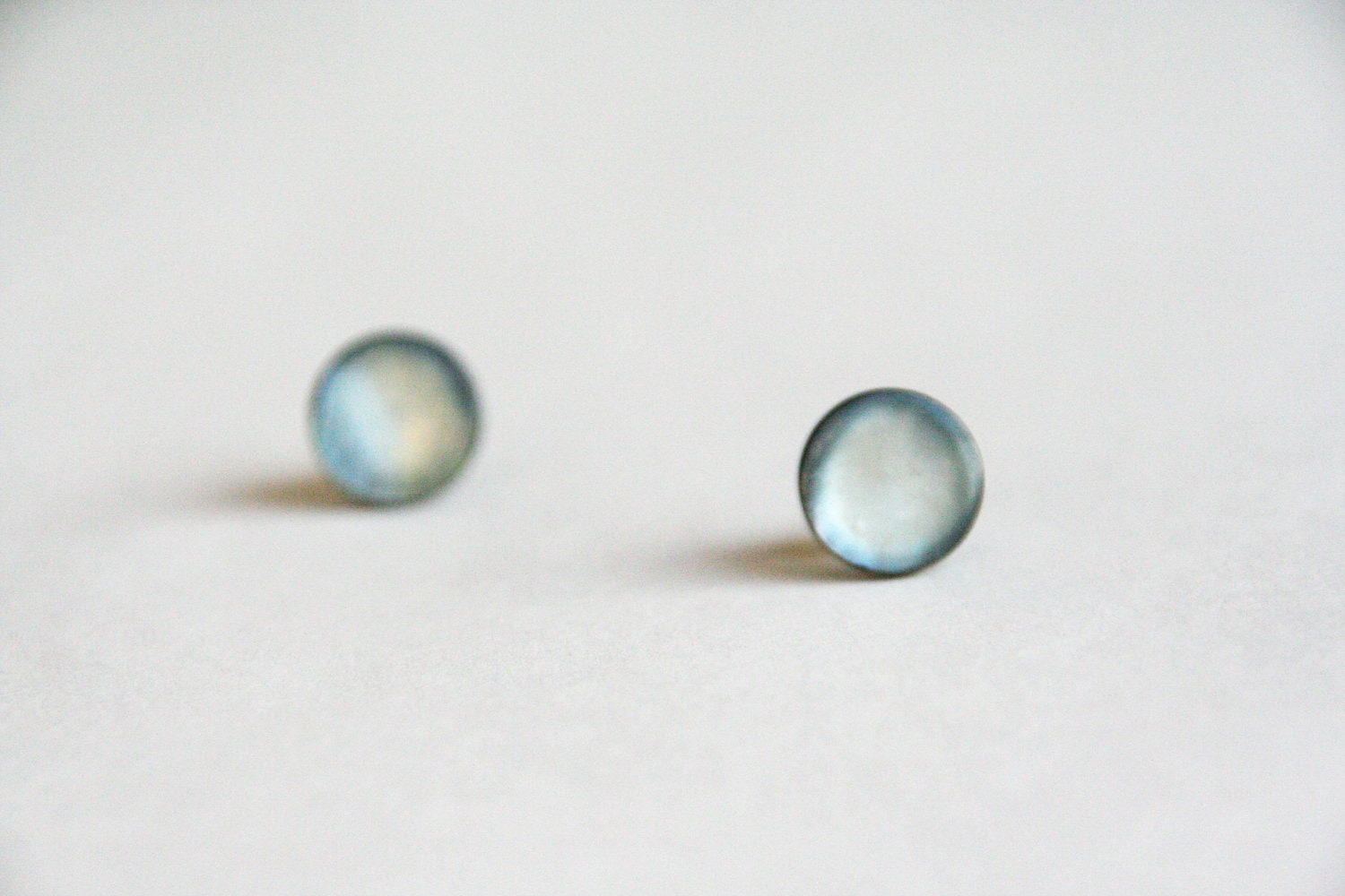 Simple blue earrings, blue mother of pearl - marinaswishes