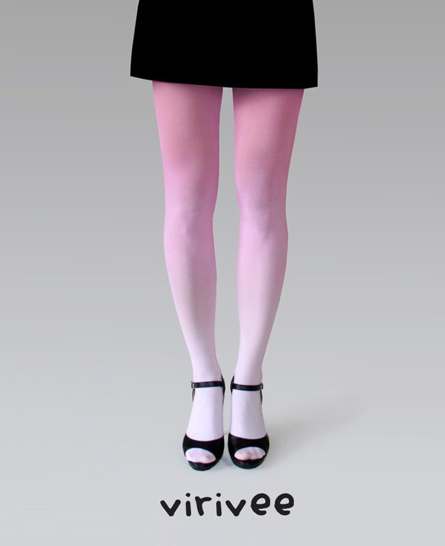 Ombre tights pale pink to pink - virivee
