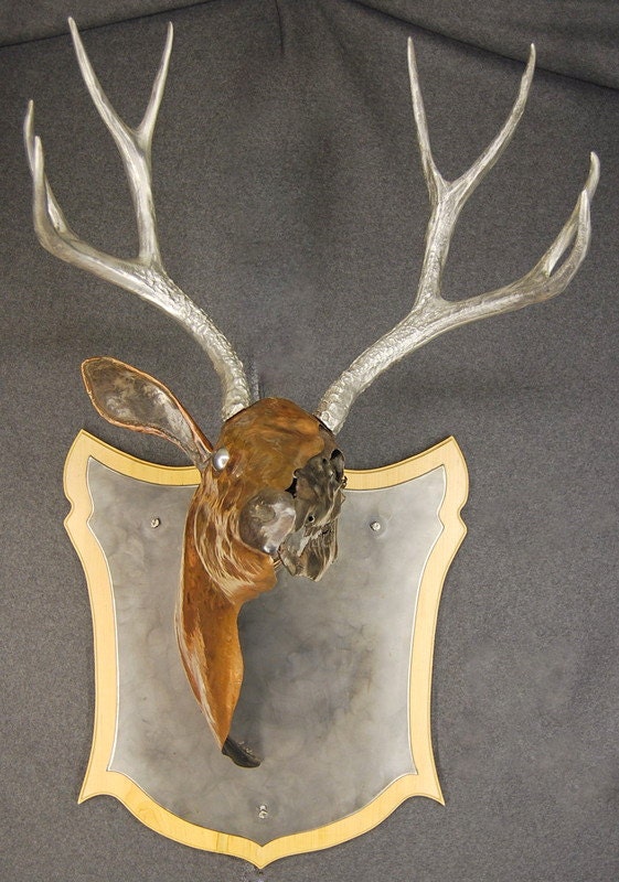 Copper Deer Head Mounted Wall Sculpture By Jacob by JacobNovinger