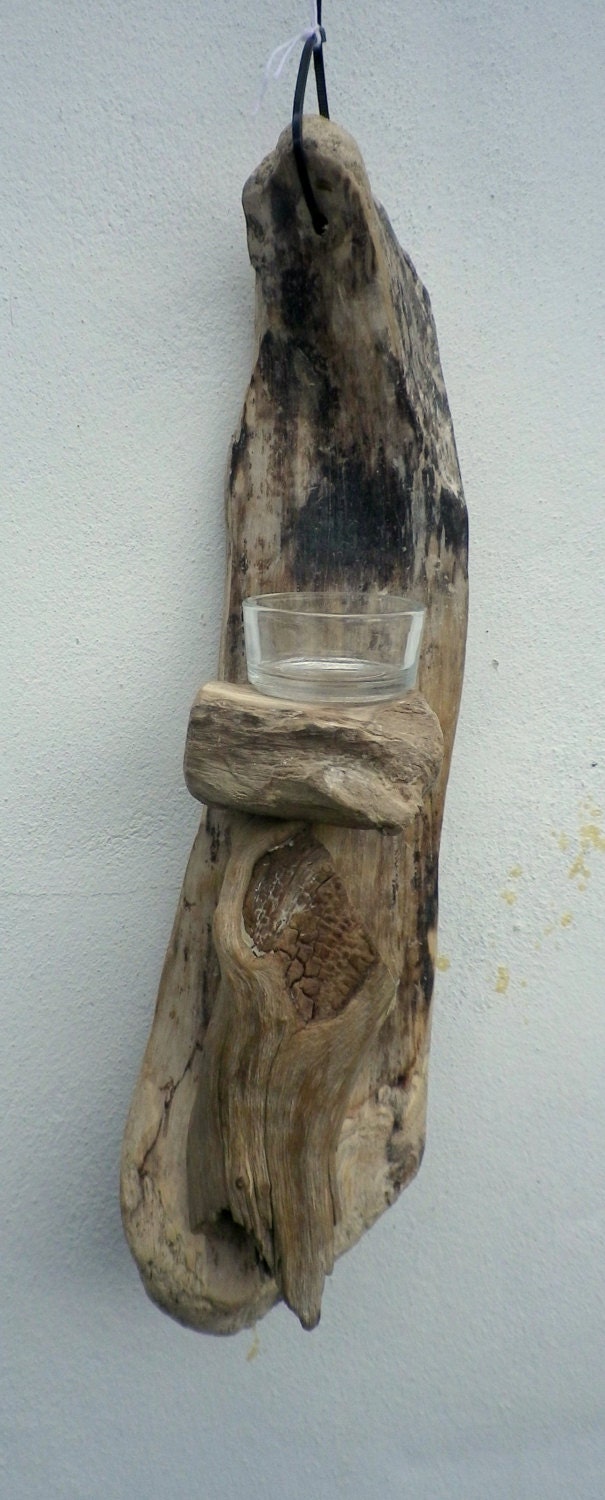 Driftwood candle sconce