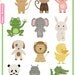 Happy Animals, Cute, Kawaii Animal Clipart, Animal Graphics (Commercial use license)