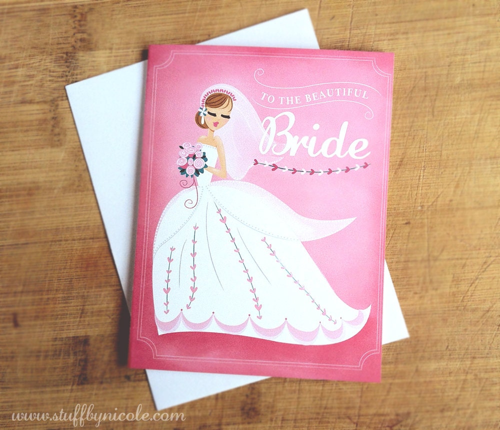 Wedding or Bridal Shower Cards Available in Pink and Purple