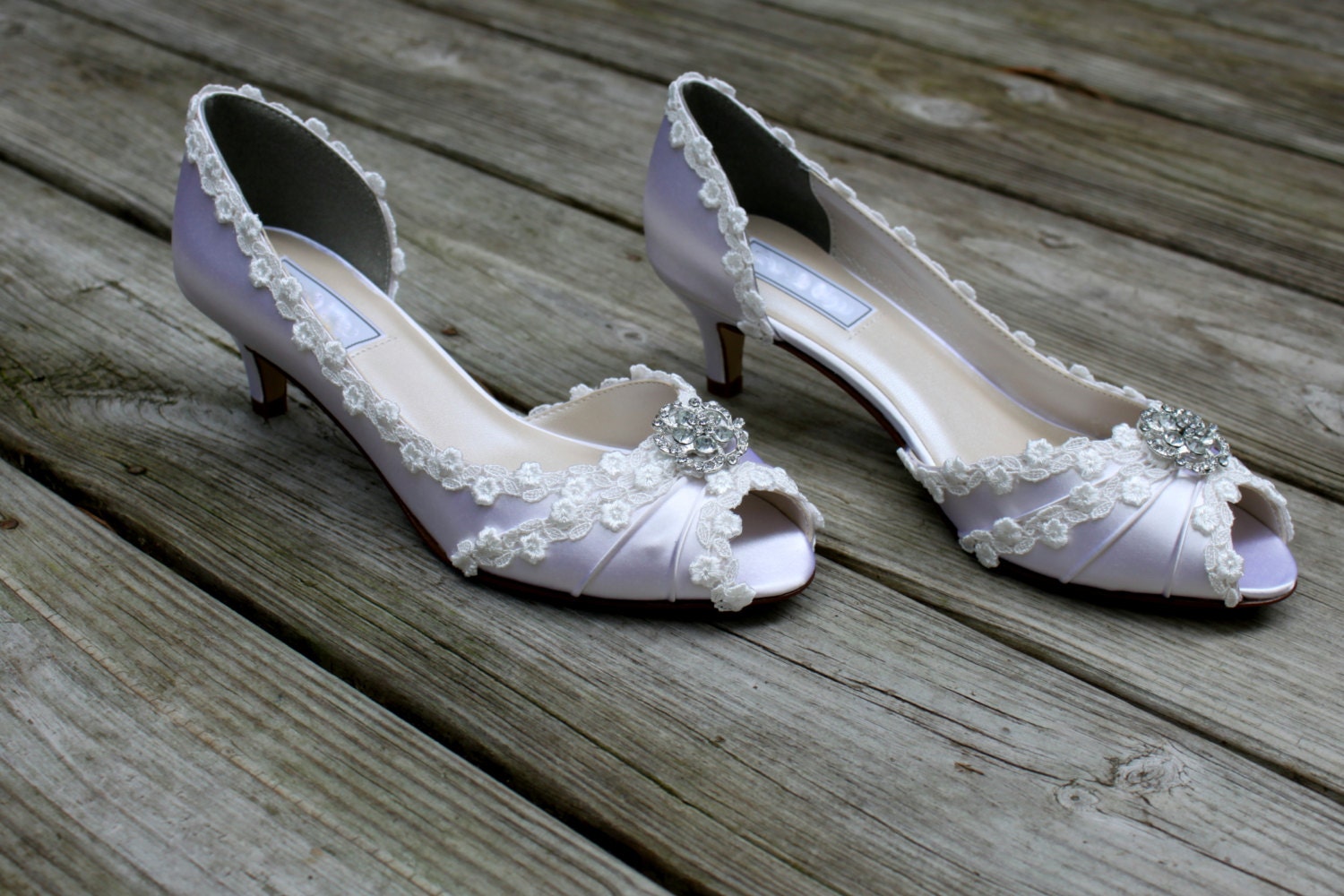 Wedding Shoes Low Heel-- Lace Wedding shoes-- The Ariel