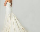 Custom Wedding Dress, Lace and Hemp Silk, Mermaid Strapless Sweetheart Neckline Eco Friendly Available in Plus Size