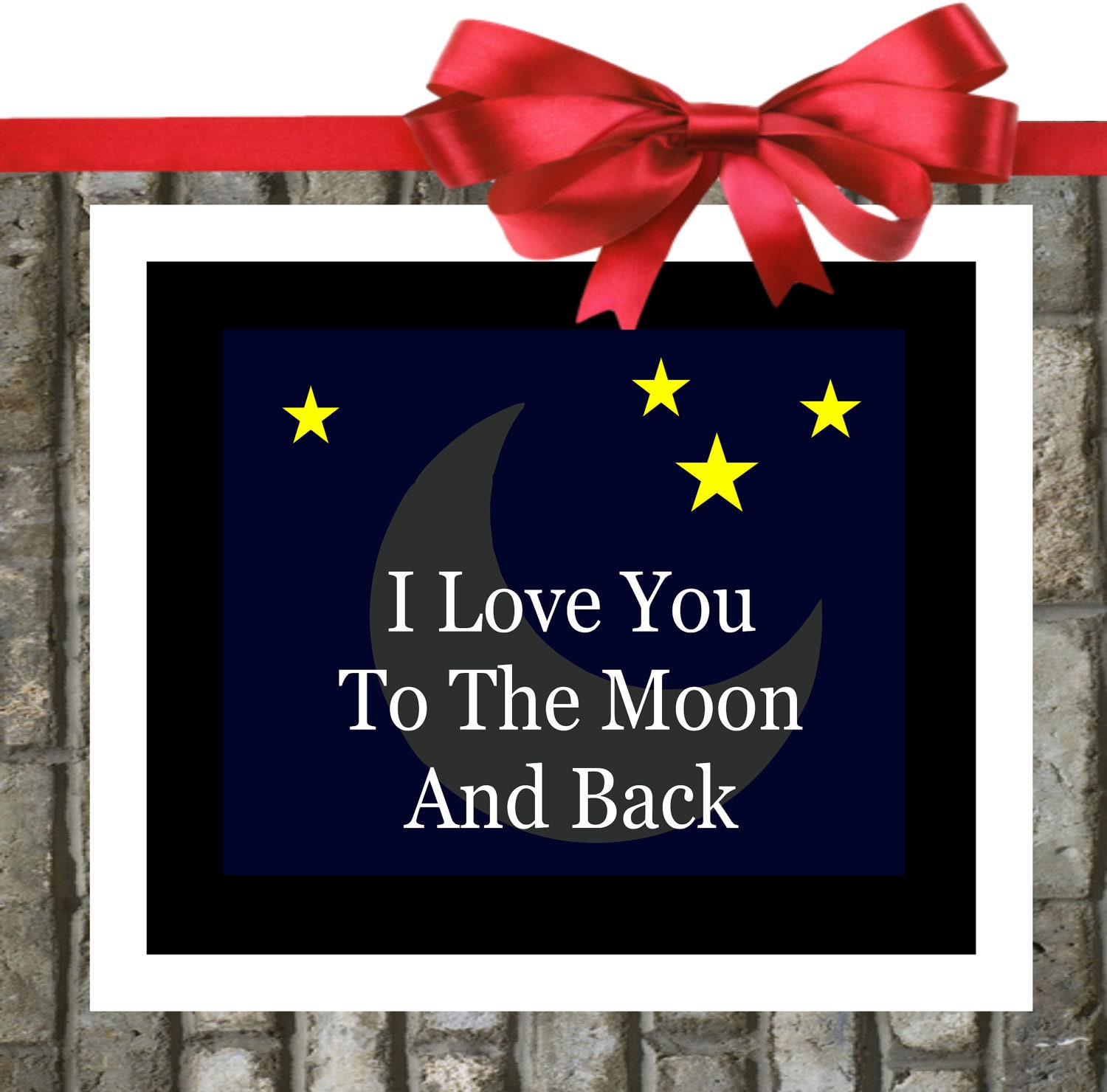 Nursery Wall Art Room Decor: Personalized I Love You To The Moon And Back, Custom Boy Girl Baby Modern Nursery Quote Room Art Print Picture