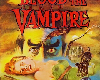 Blood Of The Vampire 1950s Film Sci Fi Horror Movie Poster Full Color