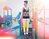 Limited Edition New York Couture Ring Around the Rosie PLAYGROUND Collection PENCIL Leggings