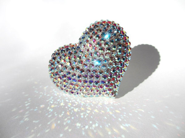Giant Aurora Heart Sparkle Ring