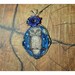 Stunning Handpainted Cameo Northern Pygmy Owl Full Moon Pendant