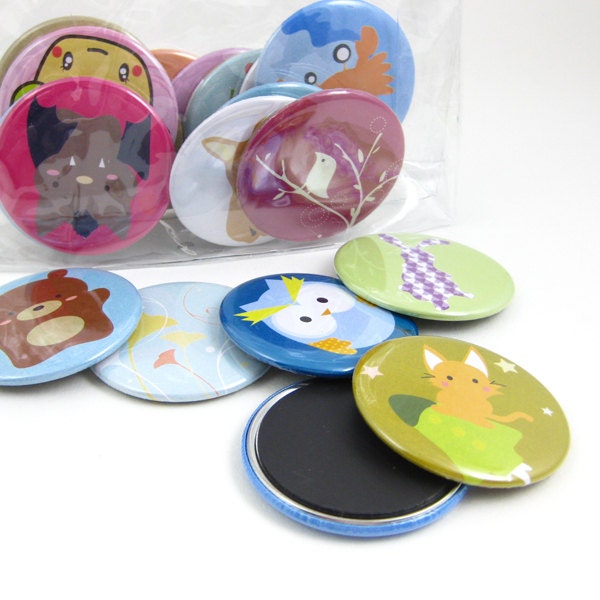 Magnets with Zipper Pouch - Mixed Designs MALS019  (set of 18)