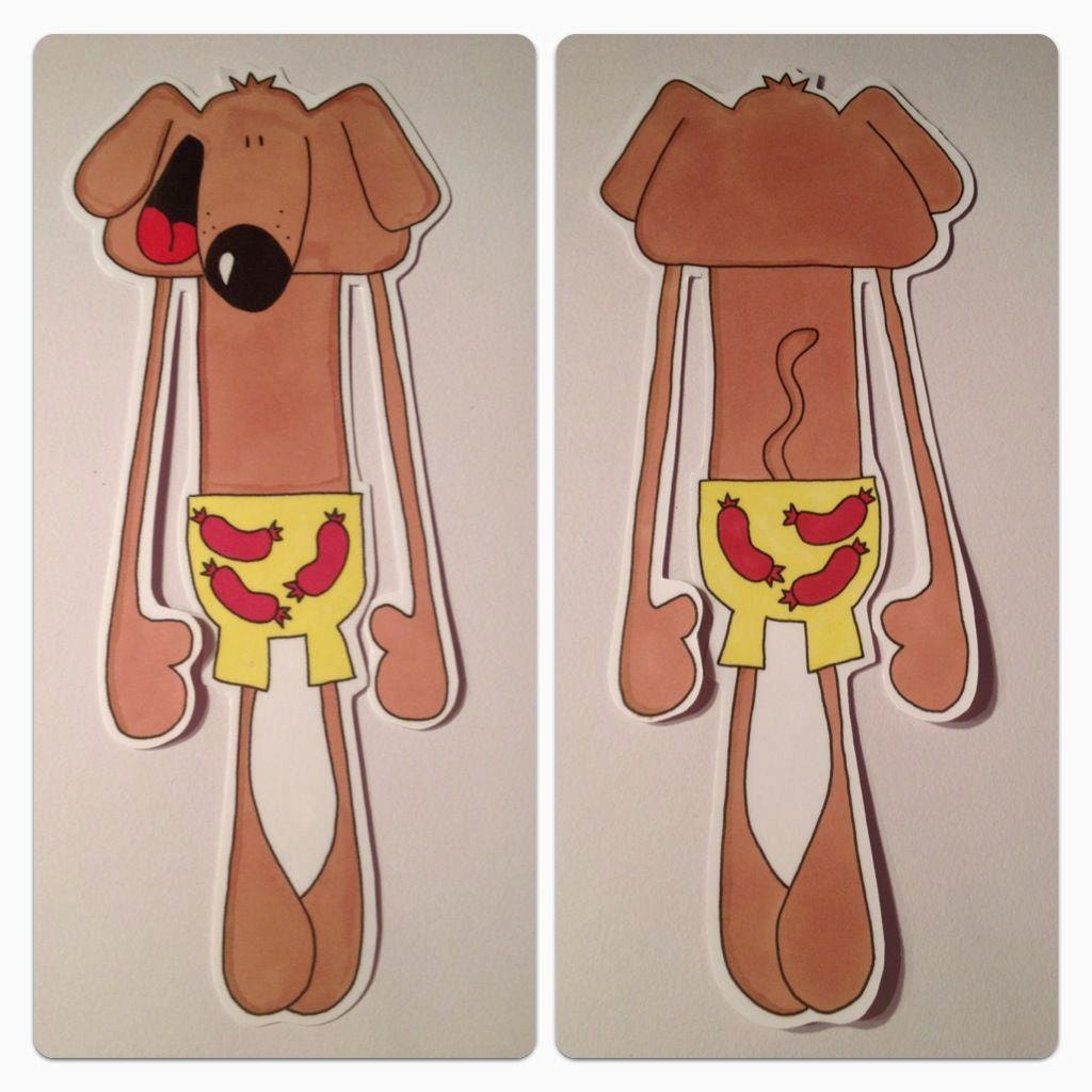 Sausage dog in sausage pants bookmark