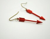 Small Orange Arrow Earrings