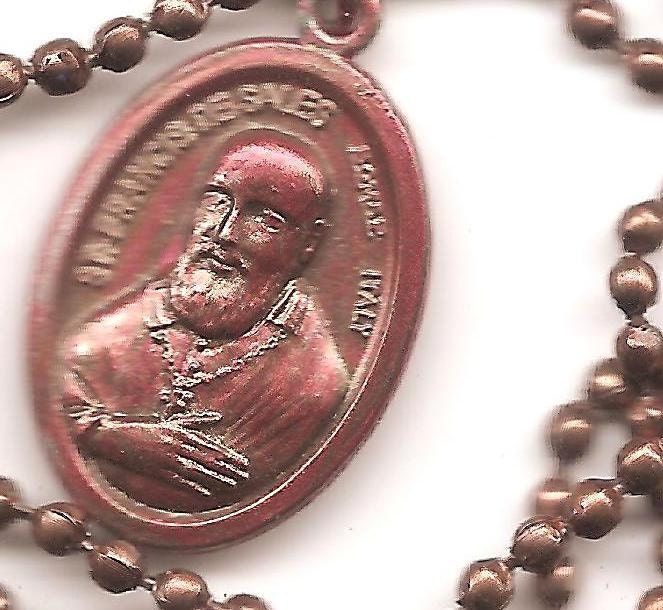 Stressed Out, St. Francis de Sales, Patron Saint of the Over Burdened on Copper Colored Ball Chain