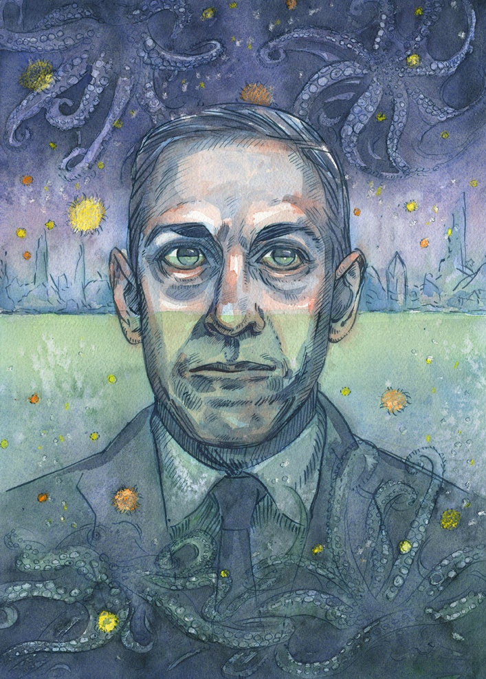 H.P. Lovecraft portrait print- jumbo