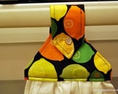 Vintage Inspired Design - Snap-On Hanging Dishtowel made with soft Flour Sack