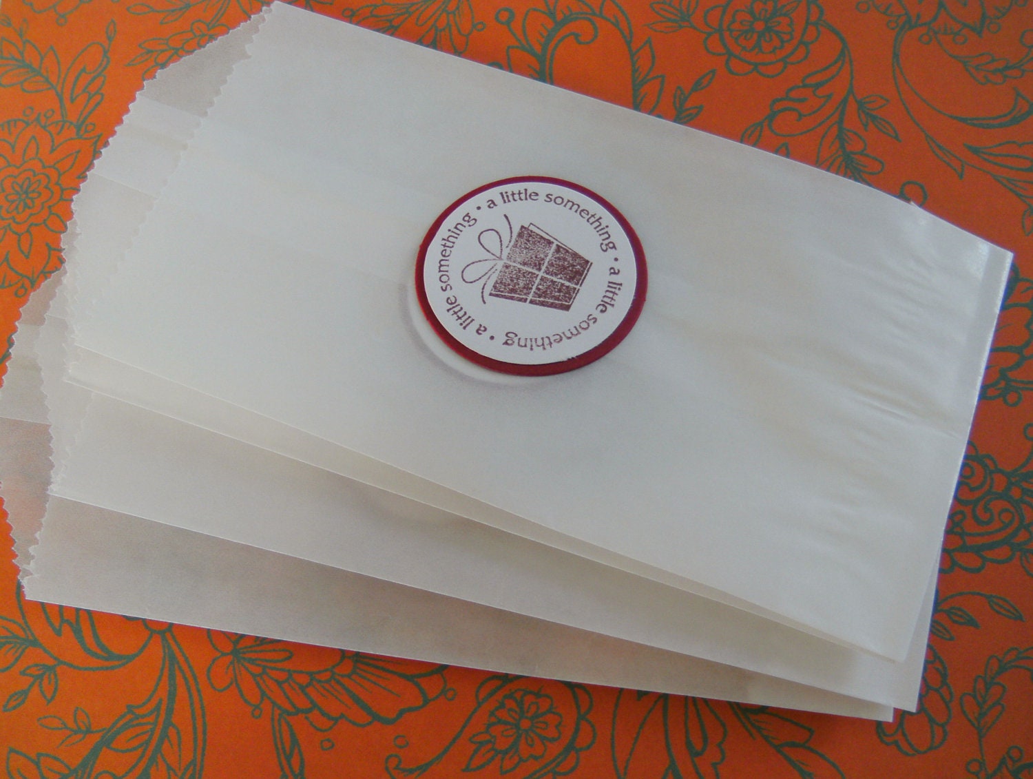 Food Safe Mini Bags Glassine with Circle Label Party Favor Business Card Inserts
