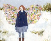 tess wore wings made of spring - limited edition giclee print of original oil painting
