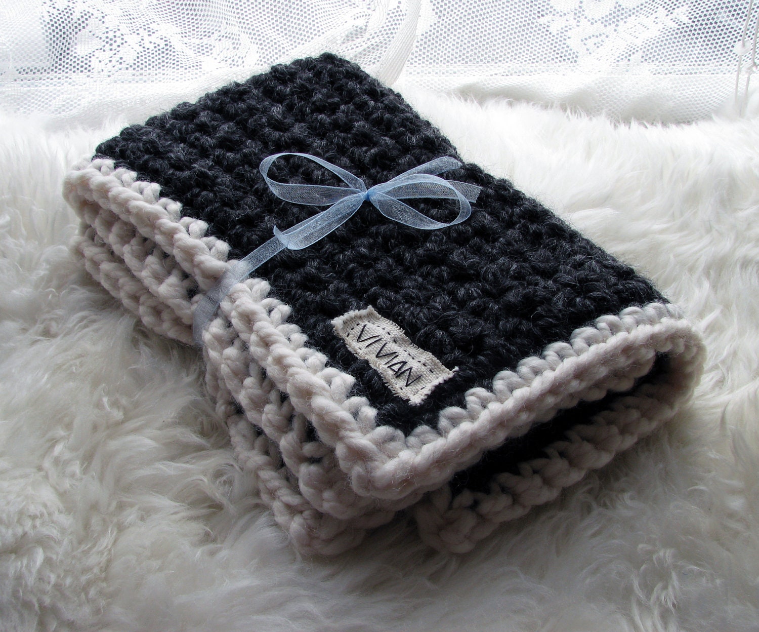 NEW colors - crocheted custom pretty Kitty Bed - Large