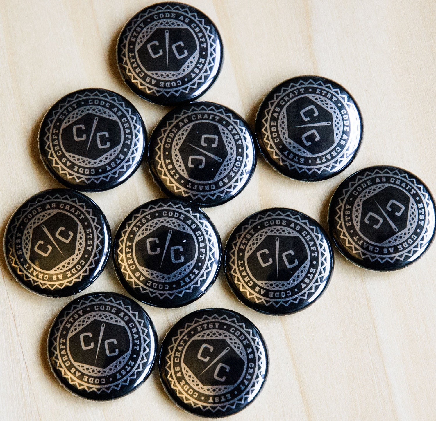 Etsy "Code as Craft" Buttons (Set of 10)