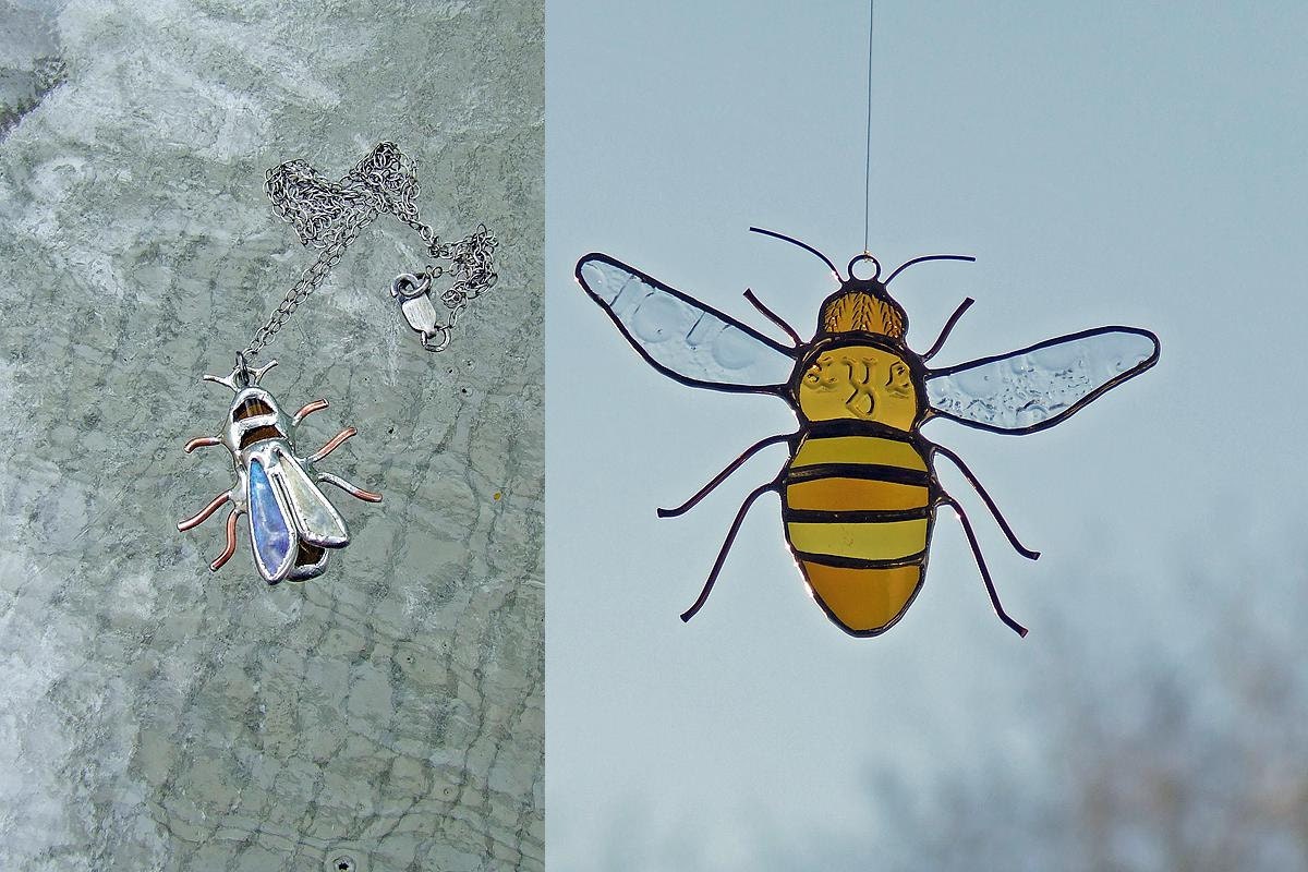 Recycled Glass Bees - Double Honey Bee Two Step