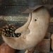 Primitive Halloween Witch Moon Make Do Shelf Sitter
