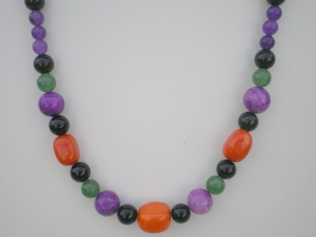 Muticolored Semi-Precious Stone Necklace
