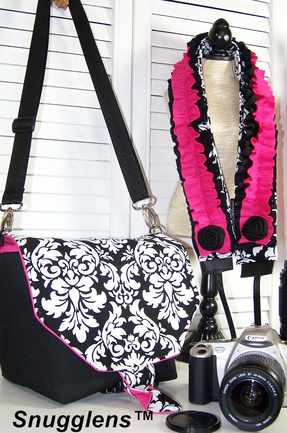 white camera bag purse