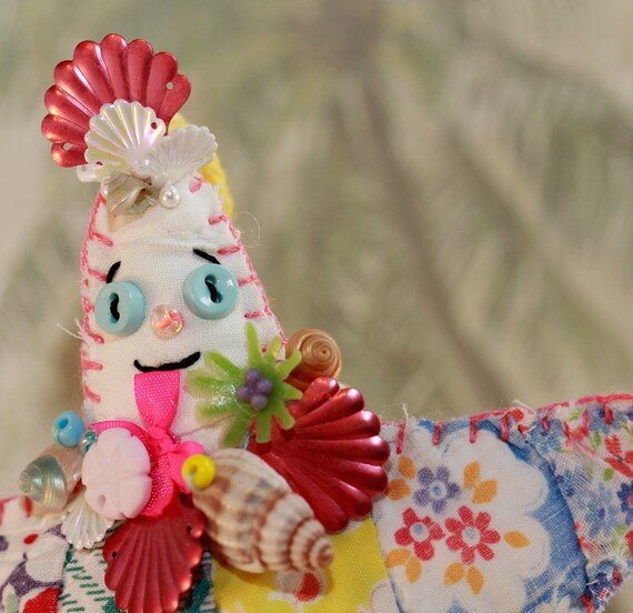 Sea Side Sally - Star Fish Quilty Critter - Hula Beach Party Girl