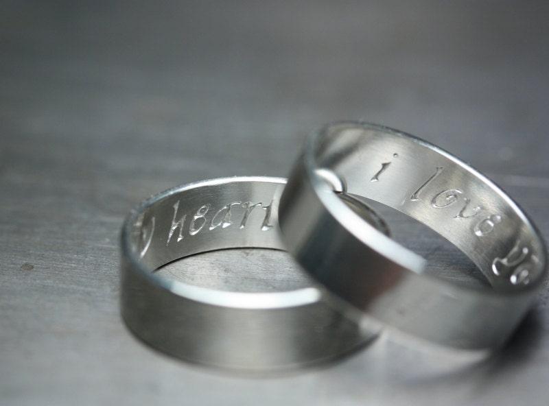 Secret Promise Rings - custom engraved with Calligraphy letter font ...
