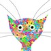 Cat Art - Flower Cat Print - 5x7 Print in 8x10 Mat