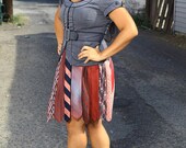 Glamarita Necktie Skirt in Pink and Black Size Large READY TO SHIP