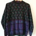 Ladies Vintage early 90's Rose FLORAL Pattern mock turtle neck KNIT Sweater