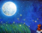 Twinkle Twinkle Little Star - Teddy Bear Decorative Kids or Nursery Room Art - Painting Print by Annya Kai