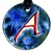 The Scarlet Letter Ceramic Atheist Necklace in Blues