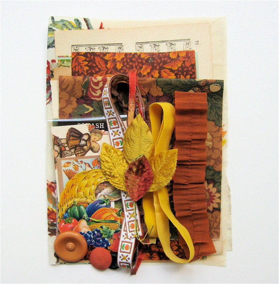 Vintage Autumn or Fall Collage or Scrapbook Inspiration Pack