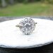 RESERVED for K...Large Fiery Edwardian to Art Deco 14K Gold Diamond Halo Ring with approx .50 Old Mine Cut Center Diamond