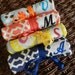 Bridal Party Favor: Jewelry Roll with Monogram Set of 4 w/Free Priority Shipping Organic Handprinted Fabrics
