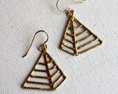 Brass Pyramid Earrings