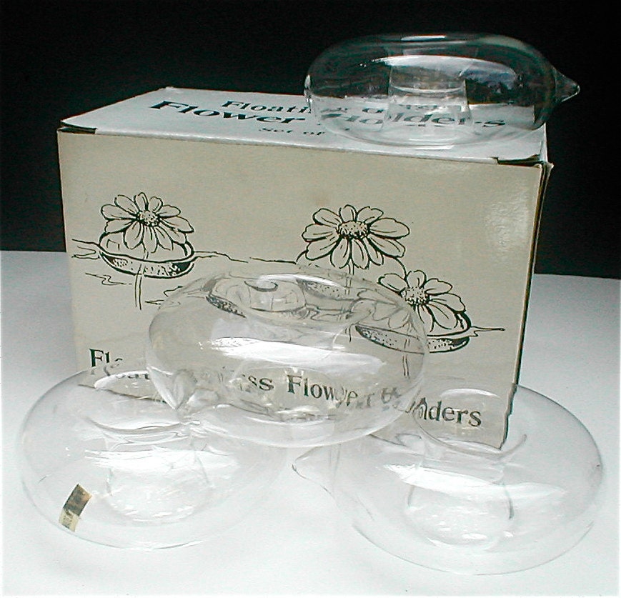 Blown Glass Floating Flower Holder Set of 4 by studiostebbylee