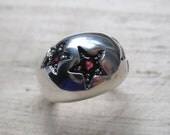 Ruby and Sterling Star Ring