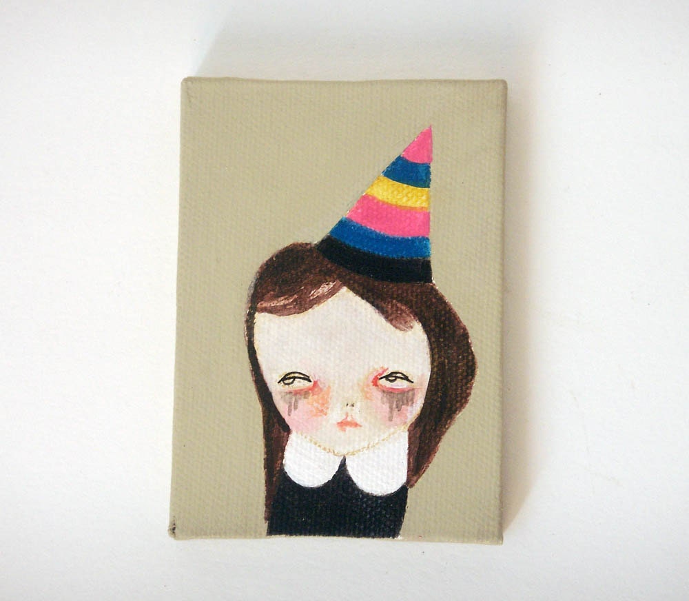 original painting-sad party girl