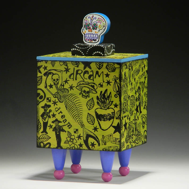 Box, Home Decor, Day of the Dead, Handmade Box, Skull Box, Dia de los Muertos, Art Box, Tattoo