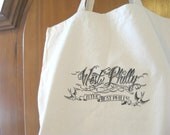 WEST PHILLY market tote, 3 styles: "West Philly is the Best Philly", fancy victorian, crown. Recycled cotton canvas.