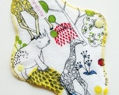 8in OBV Panty Liner - Yellow Zoo - Cloth Menstrual Pad