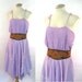vintage 70s Lavender Dress / Crochet Lace Pixie Dress / Bohemian Gauze Dress