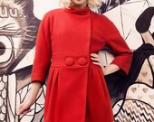 Breakfast at Tiffany's Audrey Hepburn Vintage Orange Wool Coat by Janice Louise Miller