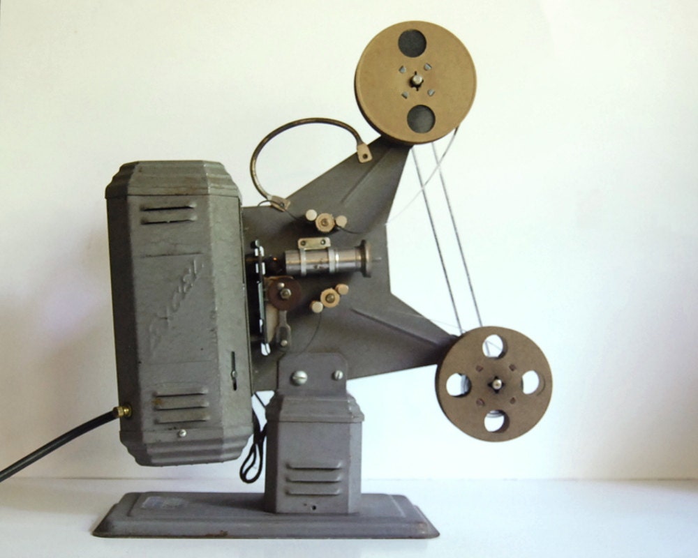 Vintage 1930s Movie Projector Excel P-36 16mm Silent Movies with Two Reels, Cartoons, Gene Autry
