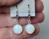Opal Earrings, Sterling Silver Earrings, Australian Opal, Sterling Silver Leverbacks, 925 Sterling Silver, Dangle Earrings