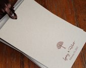 Rustic Wish Tree Cards with Tree, Personalized, Guest Book Alternative, Monogram Stationary - Set of 25