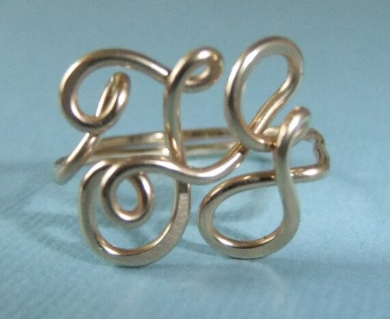 Handcrafted Monogram Ring (14k gold filled)